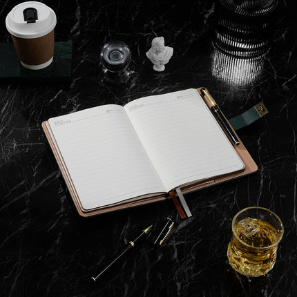 Lockable Journal with Pen, A5 240 Pages Lock Diary, Vintage Edge, Refillable, Inner Pocket, Leather Hardcover (8.5 × 5.9inch) Dark Green