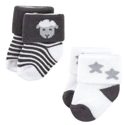 Hudson Baby Calcetines de Felpa y Algodón Rico para Bebés Niñas Recién Nacidas, Oveja, Paquete de 12, 0-6 Meses
