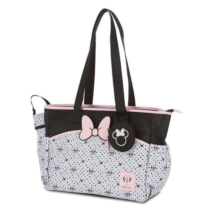 Disney Unisex Baby Cudlie Diaper Tote Moms | Large Spacious Travel Boy and Girl | 17-inch Multi-Functional Bag, Mickey Mouse Print