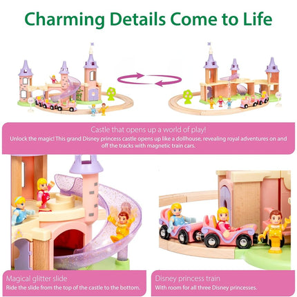 BRIO Disney Princess Castle Train Set for Kids Age 3 Years Up - Compatible with all BRIO Railway Sets & Accessories - Gifts for Girls