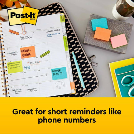 Post-it Notes 653AN Original Pads in Cape Town Colors, 1 1/2 x 2, 100-Sheet (Pack of 12)