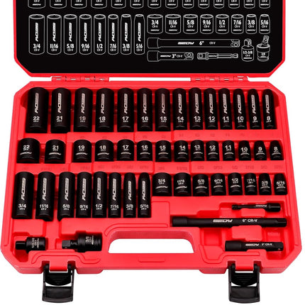 49-Piece SAE and Metric Impact Socket Set with Ext