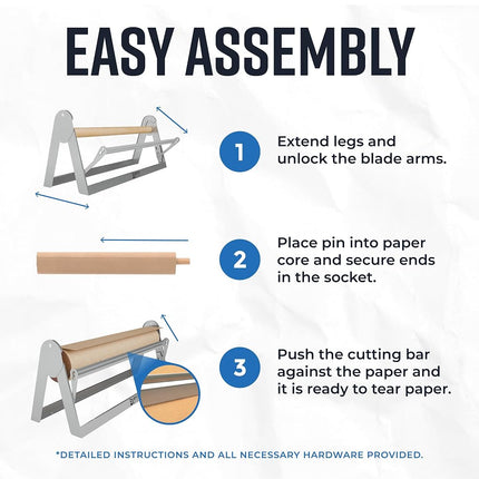Dispenser and Cutter - 24" Roll Paper Dispenser - Butcher, Wrapping, Craft or Vinyl Paper Holder - Wall Mountable