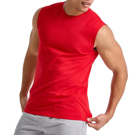 Hanes Men's Essentials Midweight T Pack, Cotton Muscle Tank Shirts, 3-Pack, Champion Scarlet, S
