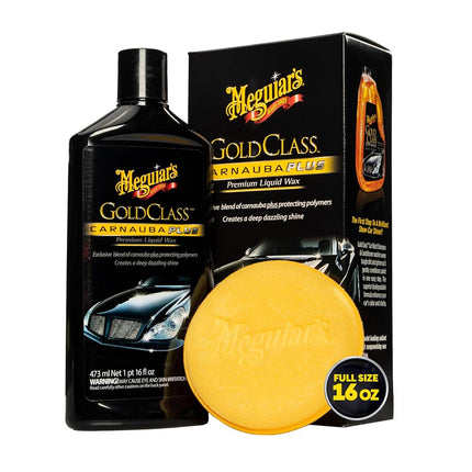 Meguiar's Gold Class Carnauba Plus Liquid Wax, 473 ml | Formulated to Enhance Colour Depth and Rich Gloss | Provides Durable UV Paint Protection | Leaves a Smooth Reflective Finish