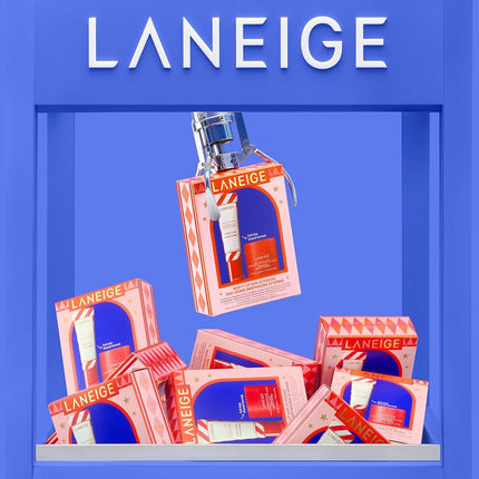 LANEIGE Minty Lip Duo: Peppermint Lip Sleeping Mask and Candy Cane Lip Glowy Balm for Soft, Hydrated Lips
