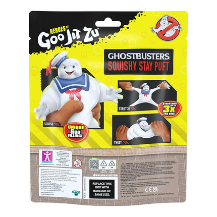 Heroes of Goo Jit Zu Ghostbusters Squishy Stay Puft Figure |Unique Goo Filling | Stretches Up to 3X Its Size | Stretch, Twist and Watch It Return to Its Original Size and Shape