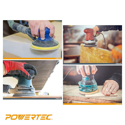 POWERTEC 4DR1500 Gold Disques de ponçage PSA 6 pouces Papier de verre abrasif 10 pièces de chaque grain : 80/220/320/400, 40 pièces