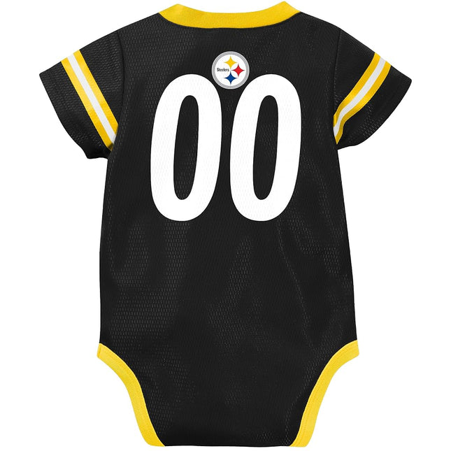 Gerber NFL Pittsburgh Steelers Team Jersey Bodysuit, black/gold/white Pittsburgh Steelers, 0-3 Months (138781160STE03M-001)