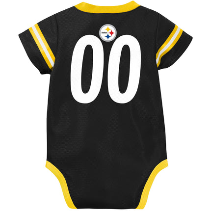 Body de camiseta del equipo Pittsburgh Steelers de la NFL de Gerber, negro/dorado/blanco Pittsburgh Steelers, 0-3 meses (138781160STE03M-001)