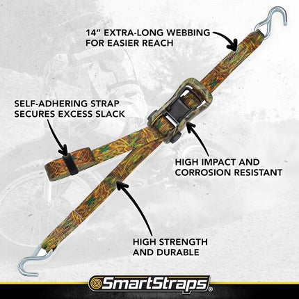 SMARTSTRAPS 1956 14' Ratchet Straps CamoX Tie Down Camo Webbing (5,000lb)