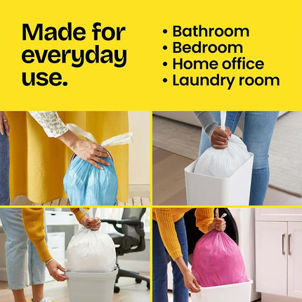 Glad Small Drawstring Trash Bag with Clorox, 4 Gal Lemon Fresh Bleach Scent 80 Ct (Package May Vary)