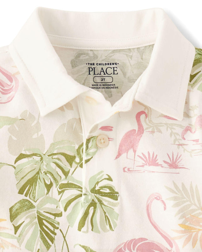 The Children's Place Polo piqué mode à manches courtes pour bébé garçon, Torpical, 6-9 mois