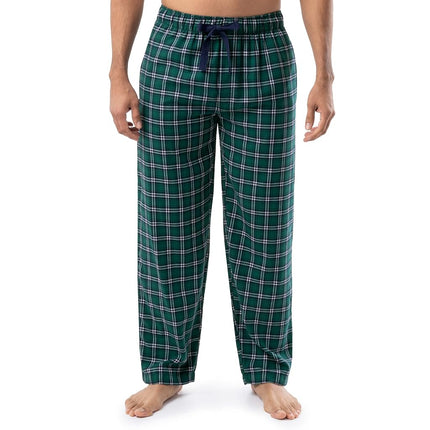 Izod Men's Dyed Woven Pyjama Bottoms Made from Poly-Rayon Yarn, Green Chequered, XXL