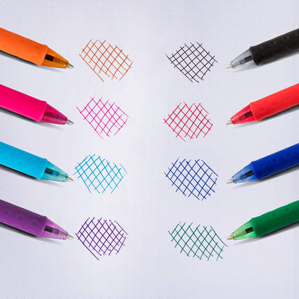 Stylo-bille rétractable RSVP RT COLORS, trait moyen, corps rouge, encre rouge, boîte de 12 (BK93CRB-B)