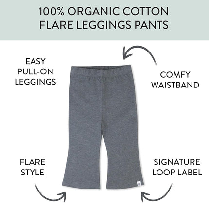 HonestBaby Multipack Leggings Skinny, Évasés et Cargo en Coton Bio pour Bébés Filles, Tout-Petits, Petites Filles, Noir Ombre, 18 Mois