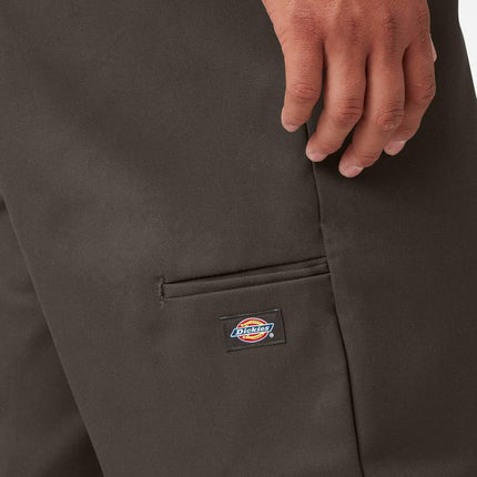 Dickies Men's Loose Fit Double Knee Work Pants – Durable Twill Utility Trousers for Construction, Warehouse, Industrial Use, Dark Brown, 40W x 32L