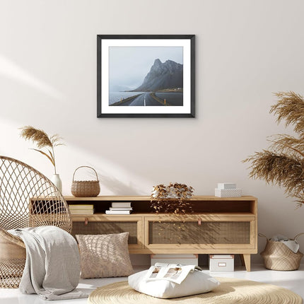 Americanflat 20x24 Poster Frame - Black Engineered Wood with Polished Plexiglass - Matted to 16x20 Photo Size - Hudson Collection - Wide Picture Frame for Wall Display - Black