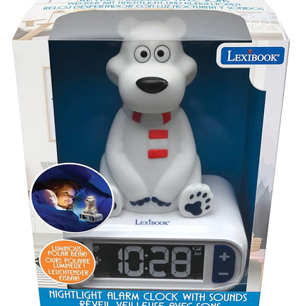 LEXIBOOK, Polar Bear Nightlight Alarm Clock, RL800PB