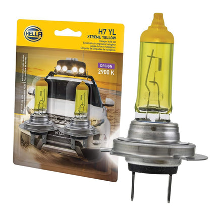 HELLA H7 YL Xtreme Yellow Bulb (12V 55W), 2 Pack