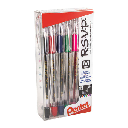 Pentel R.S.V.P. Ballpoint Pen (BK91PC12M) by Pente