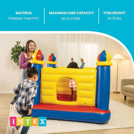 Intex Jump O Lene Castle Inflatable Bouncer, 69" X 69" X 53", for Ages 3-6
