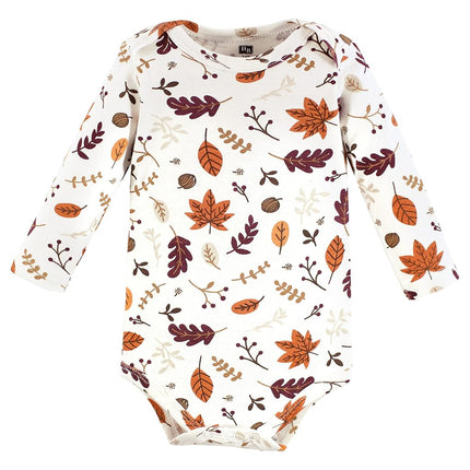 Hudson Baby unisex-baby Cotton Long-sleeve Bodysuits, Pink Fall, 0-3 Months