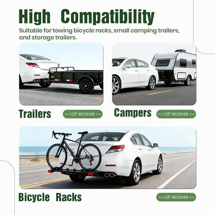 ALMULOO Heavy-Duty 1.25" Class 1 Trailer Tow Hitch Receiver Compatible with 2009-2014 Acura TL TSX & Compatible with 2008-2010 Honda Accord Coupe & Sedan Capacity 2000LBS