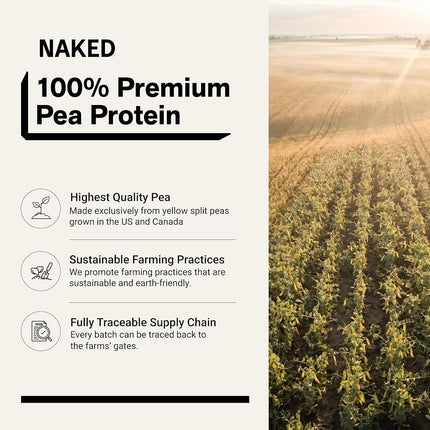 NAKED Pea - 2LB 100% Pea Protein Powder from North American Farms - Unflavored Vegan Pea Protein Isolate - Plant Protein Powder, Easy to Digest - 30 Servings