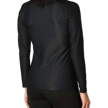 Body Glove Women's Standard Sleek Long Sleeve Rashguard with UPF 50+, Panther Print, X-Large