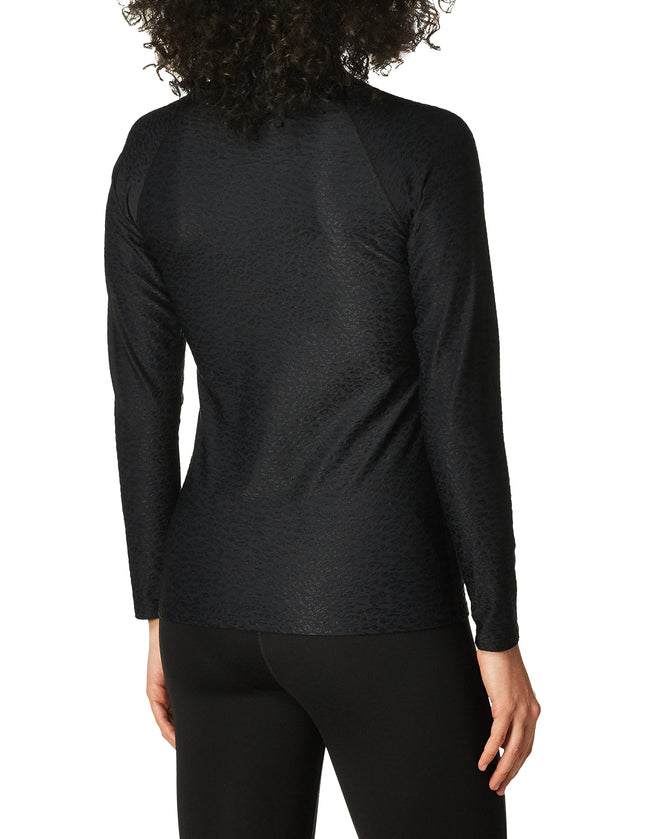 Body Glove Women's Standard Sleek Long Sleeve Rashguard with UPF 50+, Panther Print, X-Large