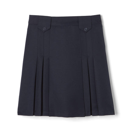 Falda French Toast plisada con lengüetas frontales, arriba de la rodilla, para niña, color azul marino, talla 7