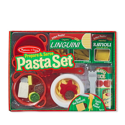 Melissa & Doug Coffret Pâtes à Cuisiner et Servir | Jouet en bois pour cuisine d'enfant, avec accessoires de cuisson | 3 ans et +