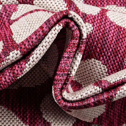 Unique Loom Outdoor Safari Collection Area Rug - Leopard (2' 11" x 10' Runner, Magenta/Ivory)