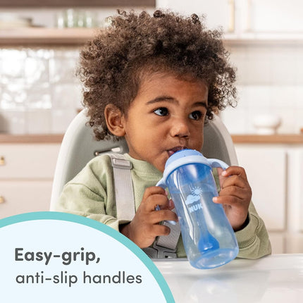 NUK Learner Straw Cup, 10 oz, 2-Pack - Toddler Cup with Soft Straw for Easy Drinking, 6 Months and Up
