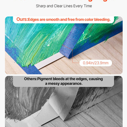 VEVOR Painters Tape, 1 Inch Wide (0.94 In x 60 Yds), 6 Rolls, Blue Painter Tape for Painting, Edge, Trim, Ceiling, Masking Tape Protects Surfaces and Removes Easily, DIY Craft Art, Labeling Decoration