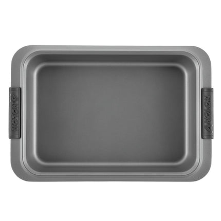 Anolon Advanced Nonstick Bakeware 9-Inch x 13-Inch Covered Cake Pan, Gray with Silicone Grips