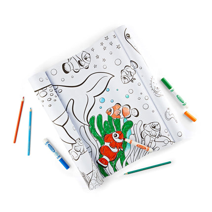 CRAYOLA Giant Coloring Roll, 15 Perforated Ocean Coloring Pages, Gift for Kids, Ages 3, 4, 5, 6