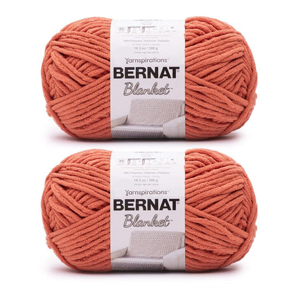 Bernat Blanket Leather Rust Yarn - 2 Pack of 300g/10.5oz - Polyester - 6 Super Bulky - 220 Yards - Knitting/Crochet