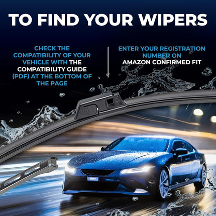 VALEO Silencio Wiper - VF350 - Kit of High Performance, Superior Road Visibility, Easy Installation Original Flat Blades 550mm/580mm - Front - Set of 2 Wiper Blades - 574305