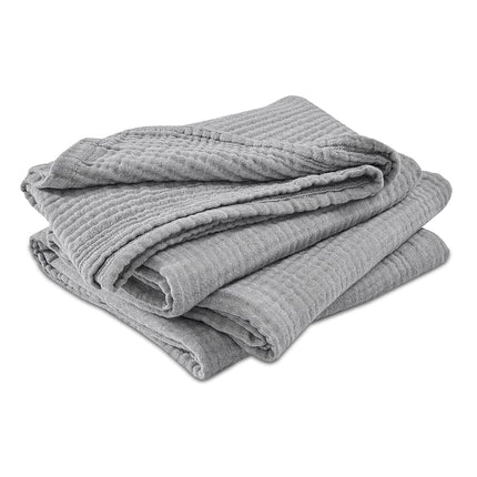 EMME Cotton Muslin Twin XL Blanket Breathable Gauze Soft Lightweight Blankets Adults Gifts for Women (Heather Grey, 167x228cm)