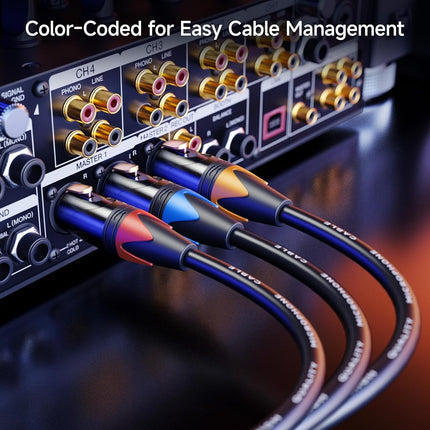 Cable Matters 3-Pack Color-Coded Premium Shielded XLR Cables - 6ft, Oxygen-Free Copper (OFC) XLR Microphone Cable Male to Female, Black