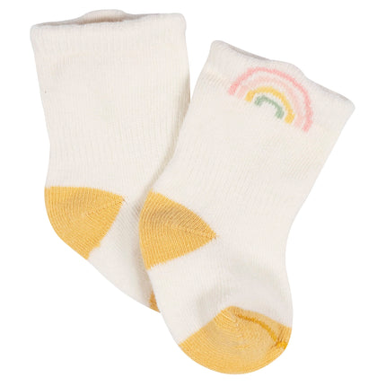 Gerber Unisex Baby 8-Pair Wiggle-Proof Sock, Golden Floral, 3-6 Months
