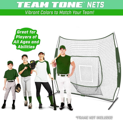 GoSports Team Tone Replacement 7 ft x 7 ft Baseball/Softball Net - Compatible with GoSports Brand 7 ft x 7 ft Baseball Net - Frame Not Included - Green