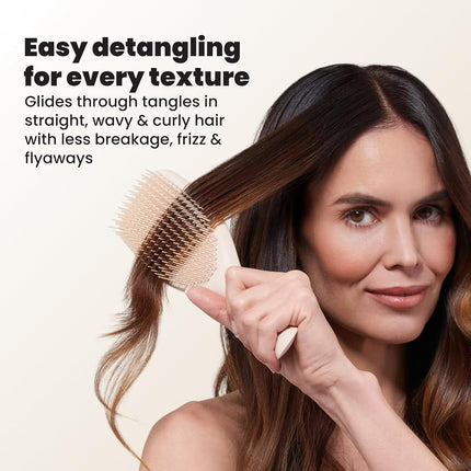 Tangle Teezer | The Large The Ultimate Detangler Hairbrush | Perfect for Long, Thick, Curly & Textured Hair | Two-Tiered Teeth for Gentle Detangling | Reduces Breakage | Ergonomic Handle | Cappucino
