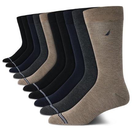 Nautica Men's Dress Socks - Patterned Crew Socks (