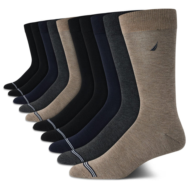 Nautica Men's Dress Socks - Patterned Crew Socks (
