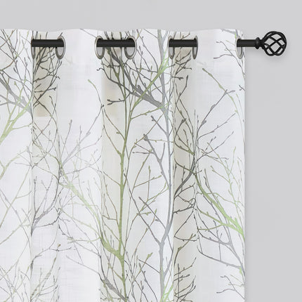 FMFUNCTEX Linen Semi Sheer Curtains for Bedroom, S