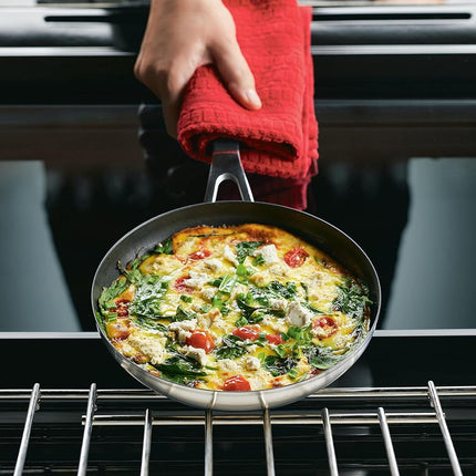 KitchenAid Stainless Steel Nonstick Frying Pans/Skillet Set, 9.5 Inch and 12 Inch - Brushed Stainless Steel