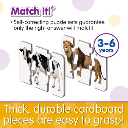 The Learning Journey Match It - Head To Tail Puzzle Game For Kids - Helps Interactive Child Development, Problem-Solving and Social Skills - 20 Self-Correcting Puzzle Sets - For 3+ Years